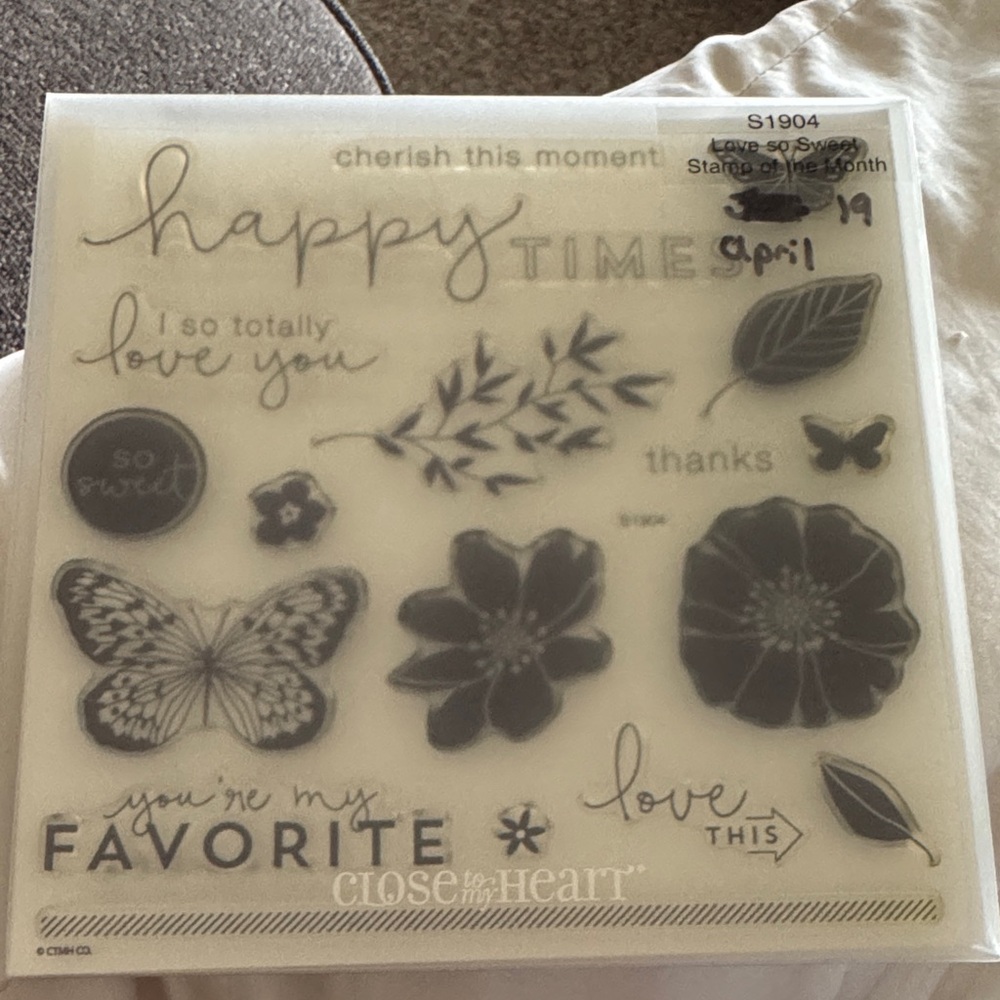 Close To My Heart Floral Sentiment Clear Stamp Set — Black